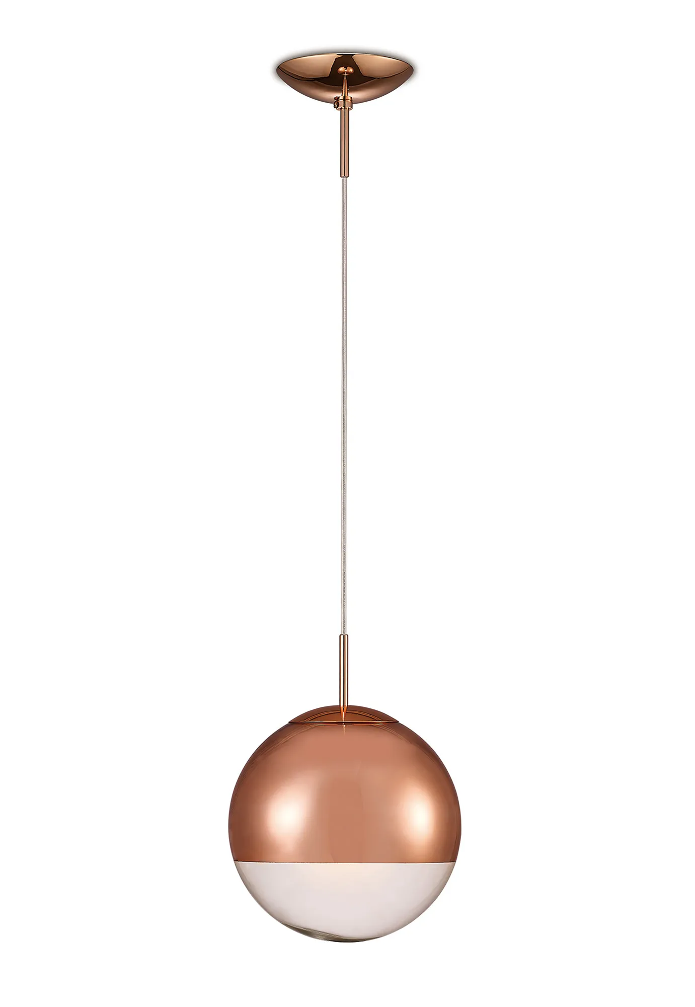 Miranda 25cm Glass Pendant 1 Light Copper D0126  Deco Miranda